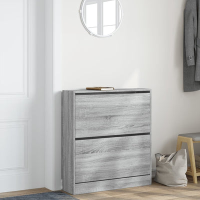 Kenkäkaappi harmaa Sonoma 80x21x87,5 cm tekninen puu