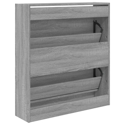 Kenkäkaappi harmaa Sonoma 80x21x87,5 cm tekninen puu