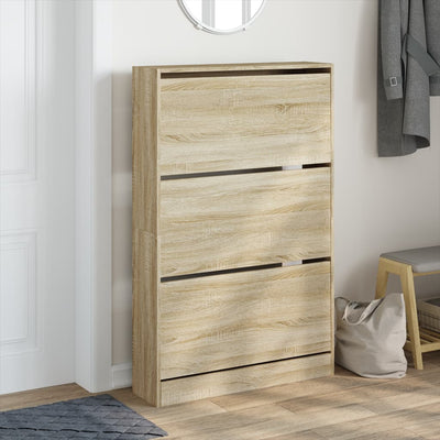 Kenkäkaappi Sonoma-tammi 80x21x125,5 cm tekninen puu