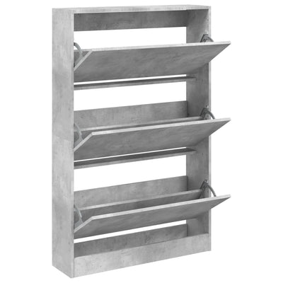 Kenkäkaappi betoninharmaa 80x21x125,5 cm tekninen puu