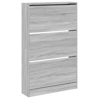 Kenkäkaappi harmaa Sonoma 80x21x125,5 cm tekninen puu