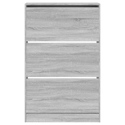Kenkäkaappi harmaa Sonoma 80x21x125,5 cm tekninen puu