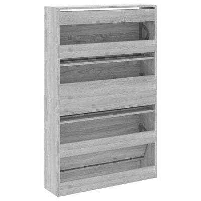 Kenkäkaappi harmaa Sonoma 80x21x125,5 cm tekninen puu