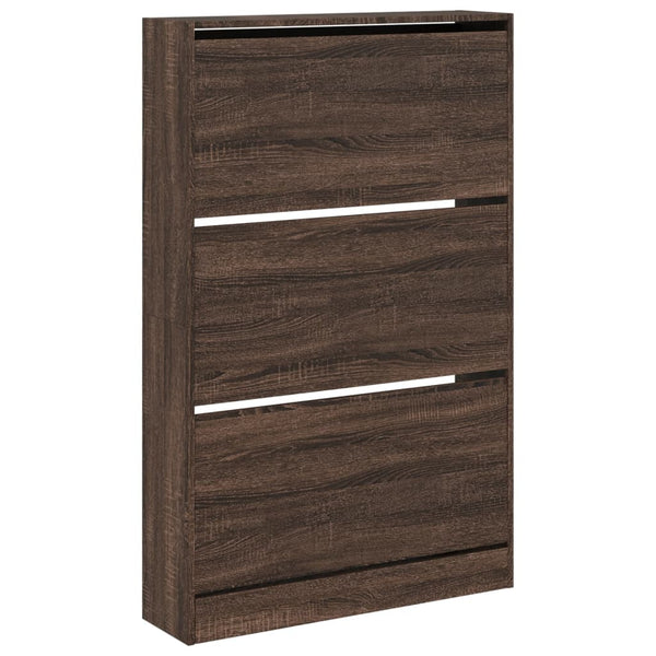 Kenkäkaappi ruskea tammi 80x21x125,5 cm tekninen puu