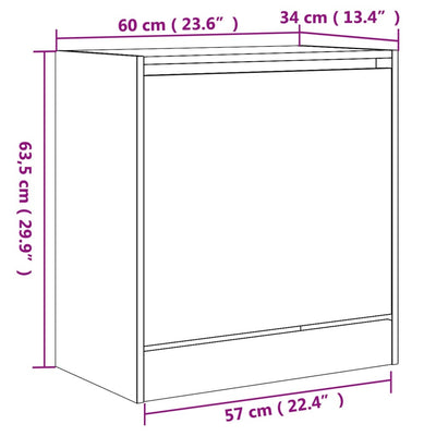 Kenkäkaappi musta 60x34x63,5 cm tekninen puu