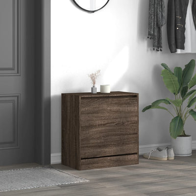 Kenkäkaappi ruskea tammi 60x34x63,5 cm tekninen puu