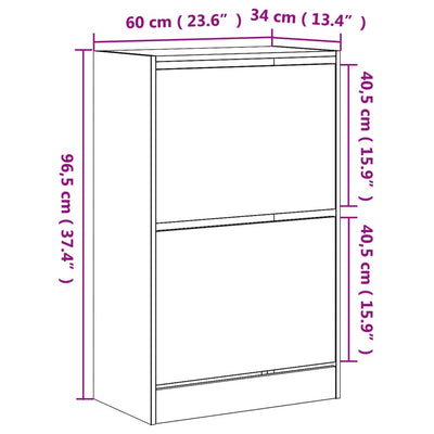 Kenkäkaappi musta 60x35x105 cm tekninen puu
