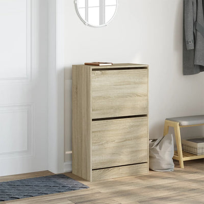 Kenkäkaappi Sonoma-tammi 60x34x96,5 cm tekninen puu