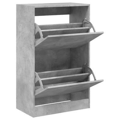 Kenkäkaappi betoninharmaa 60x34x96,5 cm tekninen puu
