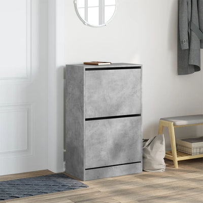 Kenkäkaappi betoninharmaa 60x34x96,5 cm tekninen puu