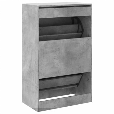 Kenkäkaappi betoninharmaa 60x34x96,5 cm tekninen puu