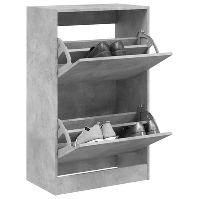 Kenkäkaappi betoninharmaa 60x34x96,5 cm tekninen puu