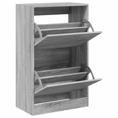 Kenkäkaappi harmaa Sonoma 60x34x96,5 cm tekninen puu