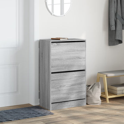 Kenkäkaappi harmaa Sonoma 60x34x96,5 cm tekninen puu