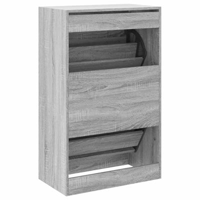 Kenkäkaappi harmaa Sonoma 60x34x96,5 cm tekninen puu