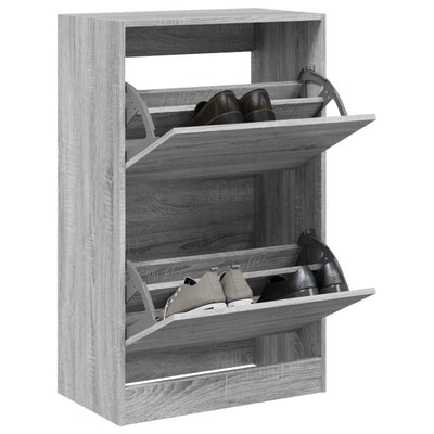 Kenkäkaappi harmaa Sonoma 60x34x96,5 cm tekninen puu