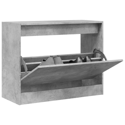 Kenkäkaappi betoninharmaa 80x34x63cm tekninen puu