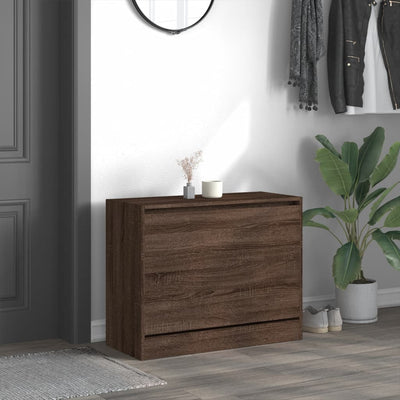 Kenkäkaappi ruskea tammi 80x34x63 cm tekninen puu