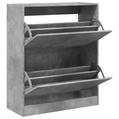 Kenkäkaappi betoninharmaa 80x34x96,5 cm tekninen puu