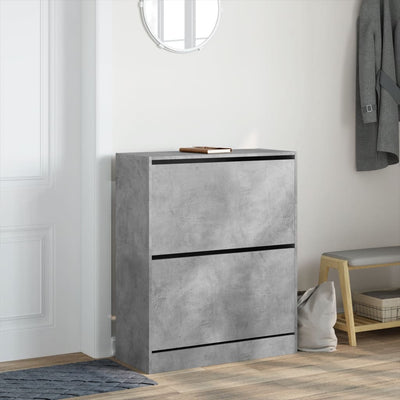 Kenkäkaappi betoninharmaa 80x34x96,5 cm tekninen puu