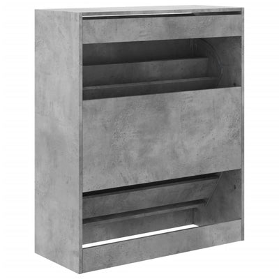 Kenkäkaappi betoninharmaa 80x34x96,5 cm tekninen puu
