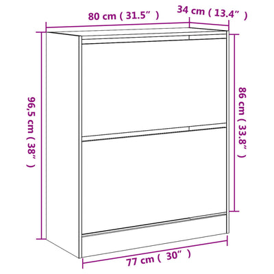 Kenkäkaappi savutammi 80x34x96,5 cm tekninen puu