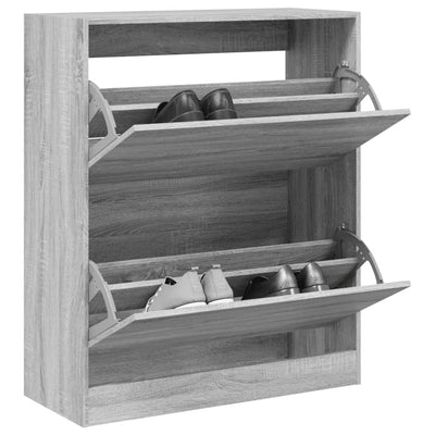 Kenkäkaappi harmaa Sonoma 80x34x96,5 cm tekninen puu
