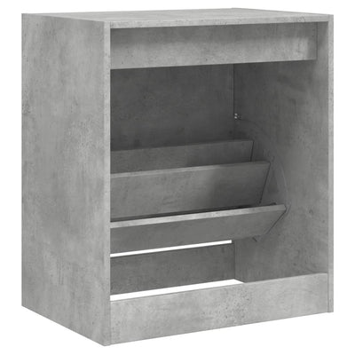 Kenkäkaappi betoninharmaa 60x42x69 cm tekninen puu