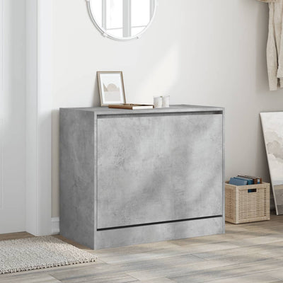 Kenkäkaappi betoninharmaa 80x42x69 cm tekninen puu