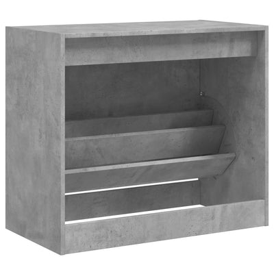 Kenkäkaappi betoninharmaa 80x42x69 cm tekninen puu