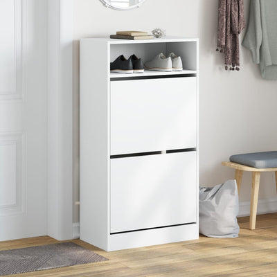 Kenkäkaappi valkoinen 60x34x116 cm tekninen puu