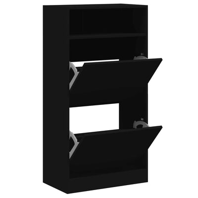 Kenkäkaappi musta 60x34x116 cm tekninen puu
