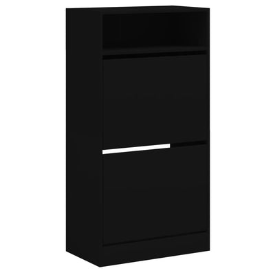 Kenkäkaappi musta 60x34x116 cm tekninen puu