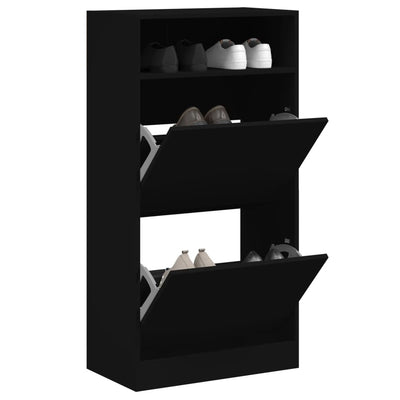 Kenkäkaappi musta 60x34x116 cm tekninen puu