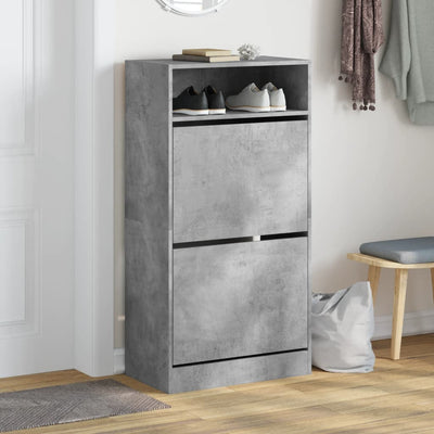 Kenkäkaappi betoninharmaa 60x34x116 cm tekninen puu