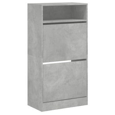 Kenkäkaappi betoninharmaa 60x34x116 cm tekninen puu
