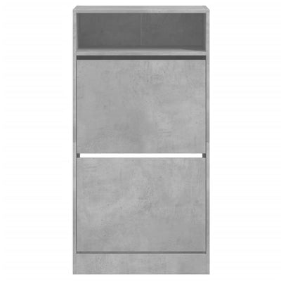 Kenkäkaappi betoninharmaa 60x34x116 cm tekninen puu
