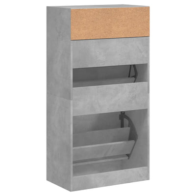 Kenkäkaappi betoninharmaa 60x34x116 cm tekninen puu