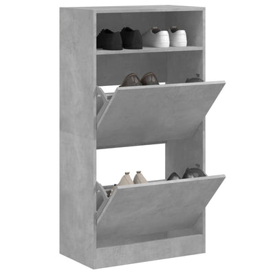 Kenkäkaappi betoninharmaa 60x34x116 cm tekninen puu