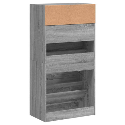 Kenkäkaappi harmaa Sonoma 60x34x116 cm tekninen puu