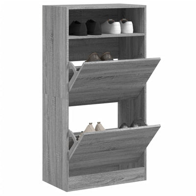 Kenkäkaappi harmaa Sonoma 60x34x116 cm tekninen puu