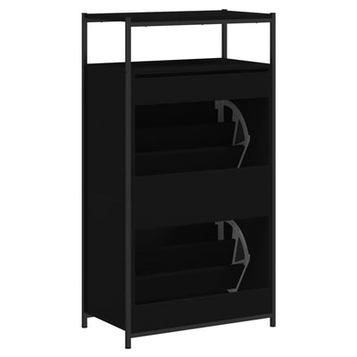 Kenkäkaappi musta 60x34x112 cm tekninen puu