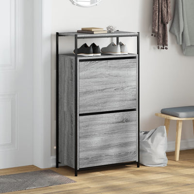 Kenkäkaappi harmaa Sonoma 60x34x112 cm tekninen puu