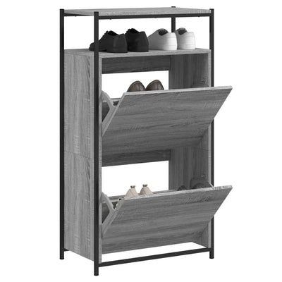 Kenkäkaappi harmaa Sonoma 60x34x112 cm tekninen puu