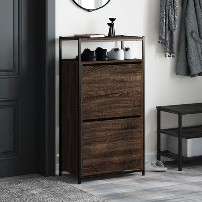 Kenkäkaappi ruskea tammi 60x34x112 cm tekninen puu