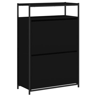 Kenkäkaappi musta 75x34x112 cm tekninen puu