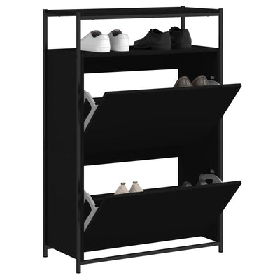 Kenkäkaappi musta 75x34x112 cm tekninen puu