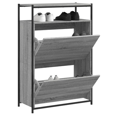 Kenkäkaappi harmaa Sonoma 75x34x112 cm tekninen puu
