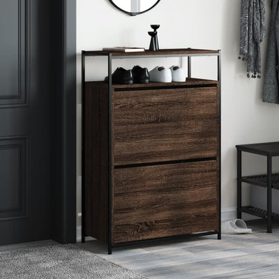 Kenkäkaappi ruskea tammi 75x34x112 cm tekninen puu