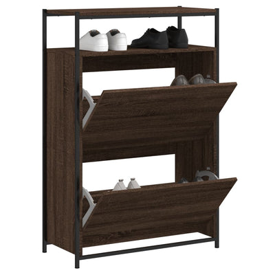 Kenkäkaappi ruskea tammi 75x34x112 cm tekninen puu